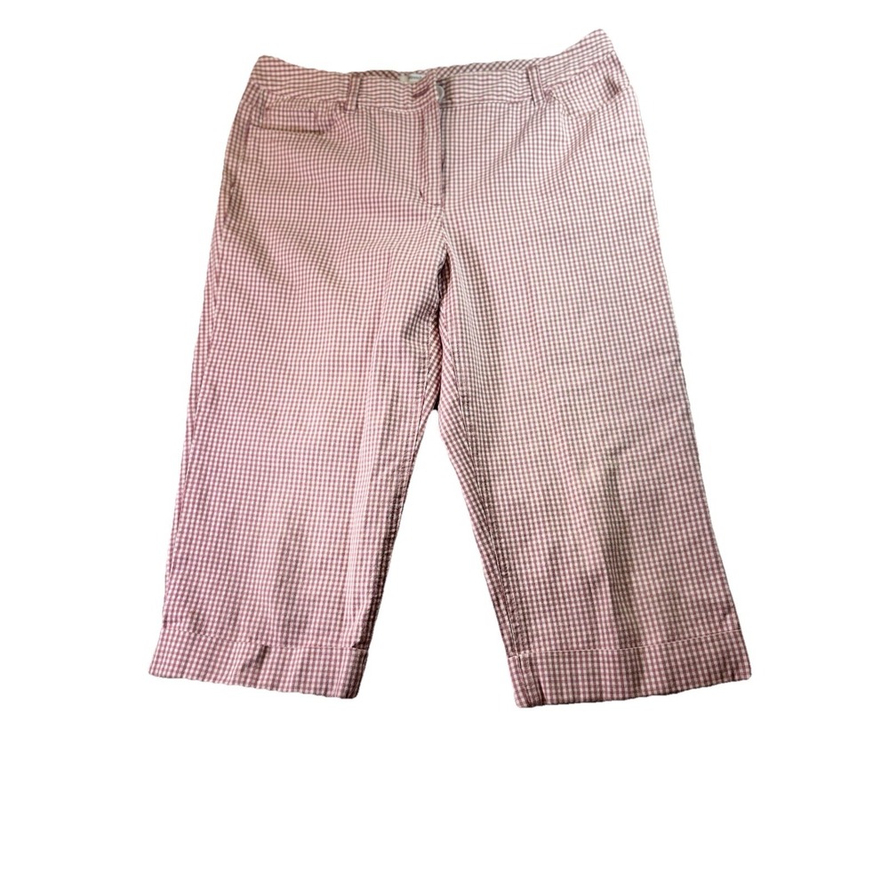 Liz & Co Women's 10 31x16 Gingham Mauve Plaid Check Stretch Bermuda Shorts